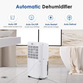 img 2 attached to LUKO 70 Pint Dehumidifier for Basements and Large Rooms - Portable Home Dehumidifier with Drain Hose and 1.5 Gallon Water Reservoir - Covers up to 4,500 SQ FT