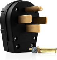 enerlites 66351-bk: black ac dryer replacement male angle plug, nema 14-30/50p, 50 amp, 125v/250v - high quality and durable logo