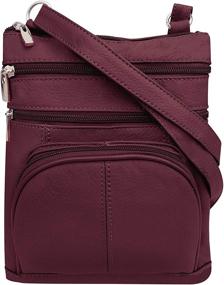 img 4 attached to 👜 Roma Leathers Genuine Cross Multi Pocket Women's Handbags & Wallets: Stylish Crossbody Bags for Versatile Organization