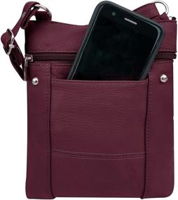 img 3 attached to 👜 Roma Leathers Genuine Cross Multi Pocket Women's Handbags & Wallets: Stylish Crossbody Bags for Versatile Organization