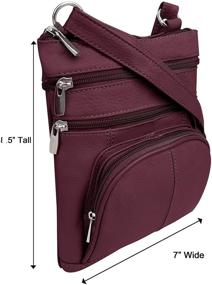 img 2 attached to 👜 Roma Leathers Genuine Cross Multi Pocket Women's Handbags & Wallets: Stylish Crossbody Bags for Versatile Organization