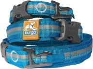 🐶 kurgo rsg collar and rsg stub leash bundle - molle dog collar and leash set, extra wide collar for dogs with reflective adjustable features in blue, plus hands free dog leash logo