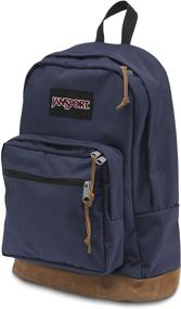 img 3 attached to 🎒 JanSport Right Pack Backpack - Versatile School, Travel, Work, Laptop Bookbag with Leather Bottom (Navy)