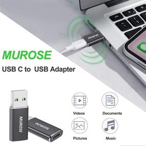 img 3 attached to MUROSE USB C адаптер (2 шт.), USB C женский к USB 3.0 мужской адаптер, Тип C 💻 к USB A адаптер для ноутбуков, портативных зарядных устройств, зарядок и других устройств с портами USB A - Черный