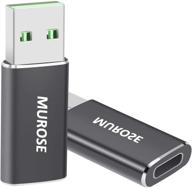 murose usb c адаптер (2 шт.), usb c женский к usb 3.0 мужской адаптер, тип c 💻 к usb a адаптер для ноутбуков, портативных зарядных устройств, зарядок и других устройств с портами usb a - черный логотип