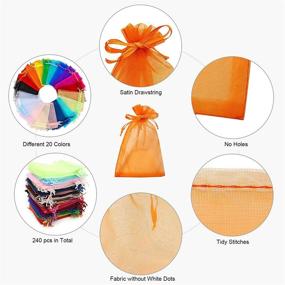 img 2 attached to 240pcs 4x6 Inch Organza Bags: SumDirect - Sheer Drawstring Gift Bags in 20 Colors for Jewelry, Wedding, Christmas - Pouches of Wedding Party Favors and Christmas Gifts