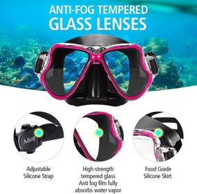 img 3 attached to 🤿 Snorkeling Gear Set - Adult Mask and Snorkel Set, Goggles and Snorkel Combo, Dry Snorkel Mask for Scuba Diving, Swimming Pool Training Equipment with Carrying Bag - Suitable for Youth Men and Women