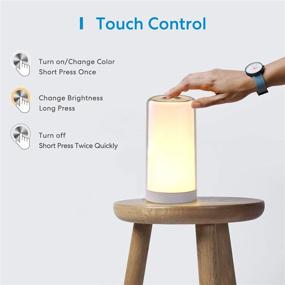 img 1 attached to 🏮 Meross Smart WiFi Table Lamp with Apple HomeKit, Siri, Amazon Alexa, Google Assistant, SmartThings Support | Tunable White and Multi-Color | Touch Control | Voice and APP Control