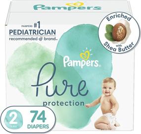 img 4 attached to Pampers Pure Protection Diapers, Size 2 - 74 Count, Hypoallergenic and Unscented Disposable Baby Diapers, Super Pack (May Vary)