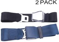 ✈️ rastp adjustable airplane seat belt extender - suitable for all airlines (excluding southwest) and exclusive 2-pack for southwest airlines plane - black & blue logo