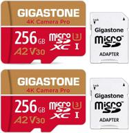 📷 gigastone 2-пакет 256 гб microsd-карт с бесплатным восстановлением данных на 5 лет - идеально подходит для gopro, экшн-камер, квадрокоптеров dji, nintendo-switch и записи видео в 4k - скорость чтения/записи до 100/60 мб/с - карта памяти microsdxc uhs-i u3 a2 v30. логотип