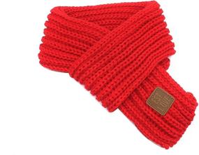 img 2 attached to 🧣 Теплые и стильные вязаные зимние модные шарфы для малышей: обязательные аксессуары для девочек