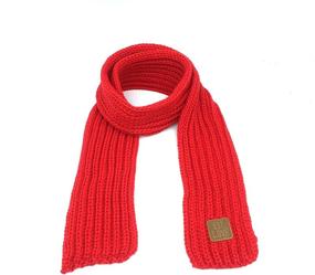 img 3 attached to 🧣 Теплые и стильные вязаные зимние модные шарфы для малышей: обязательные аксессуары для девочек