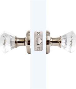 img 2 attached to 🚪✨ Satin Nickel Crystal Functional Interior Door Knobs Set - Crystal Door Knobs for Interior Doors