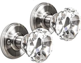 img 4 attached to 🚪✨ Satin Nickel Crystal Functional Interior Door Knobs Set - Crystal Door Knobs for Interior Doors