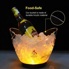 img 2 attached to 🍾 TECKCOOL LED Ice Buckets - Clear Acrylic 3L Cooler Bucket with Color-Changing LED Lights - Perfect for Champagne, Wine, Beer Bottles, Drinks - Powered by 2 AA Batteries - Holds 4 Full-Sized Bottles & Ice