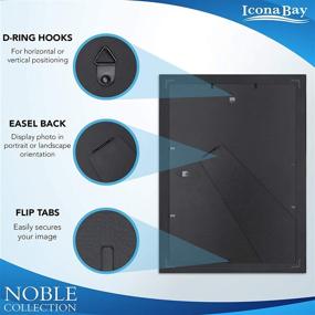 img 2 attached to 🖼️ Icona Bay Combo-Sizes Black Picture Frames Set - 10 PC: Noble Collection Multi-Pack for Modern Wall Gallery