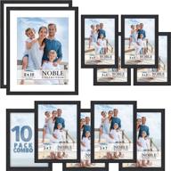 🖼️ icona bay combo-sizes black picture frames set - 10 pc: noble collection multi-pack for modern wall gallery логотип