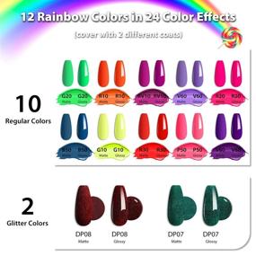 img 3 attached to 🎁 Ohuhu 12 Colors Gel Nail Polish Kit with UV Light: Glossy and Matte Top Coat, 36W UV LED Lamp, Soak Off - Ideal Nail Art Christmas Gift for Women, Girls, and Mothers - Rainbow Colors