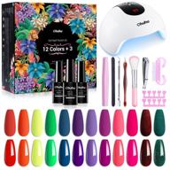 🎁 ohuhu 12 colors gel nail polish kit with uv light: glossy and matte top coat, 36w uv led lamp, soak off - ideal nail art christmas gift for women, girls, and mothers - rainbow colors logo