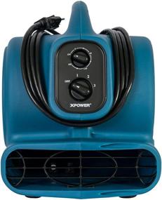 img 3 attached to 💨 Blue XPOWER P-260AT Freshen Mini Mighty Scented Air Mover, Utility Fan, Dryer, Blower with Power Outlets & Timer - 1/5 HP, 800 CFM, 4 Speeds