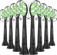 8 pcs black replacement toothbrush heads for philips sonicare diamondclean 4100 5100 w3 hx6064 and all snap-on system toothbrush handles logo