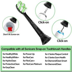 img 2 attached to 8 PCS Black Replacement Toothbrush Heads for Philips Sonicare DiamondClean 4100 5100 W3 HX6064 and All Snap-On System Toothbrush Handles