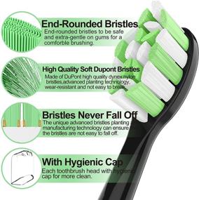 img 3 attached to 8 PCS Black Replacement Toothbrush Heads for Philips Sonicare DiamondClean 4100 5100 W3 HX6064 and All Snap-On System Toothbrush Handles