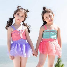 img 3 attached to 👙 Children's Two-Piece Fringe Bikini Swimsuit Set for Toddlers, Babies - Perfect Beachwear and Bathing Suit