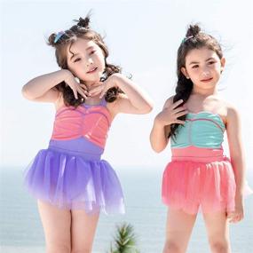 img 2 attached to 👙 Children's Two-Piece Fringe Bikini Swimsuit Set for Toddlers, Babies - Perfect Beachwear and Bathing Suit