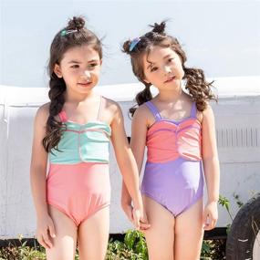 img 1 attached to 👙 Children's Two-Piece Fringe Bikini Swimsuit Set for Toddlers, Babies - Perfect Beachwear and Bathing Suit