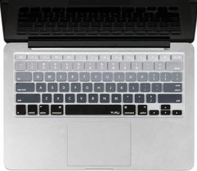 img 4 attached to Kuzy - MacBook Keyboard Cover for Older Version MacBook Pro 13, 15, 17 inch & MacBook Air 13 inch, iMac Wireless Keyboard - Ombre Gray Silicone Skin Protector