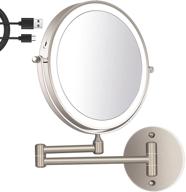 💄 amelar 8 inch wall mounted makeup mirror usb rechargeable led 3 color lights: perfect vanity mirror for bathroom and hotel use logo