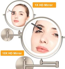 img 2 attached to 💄 Amelar 8 Inch Wall Mounted Makeup Mirror USB Rechargeable LED 3 Color Lights: Perfect Vanity Mirror for Bathroom and Hotel Use