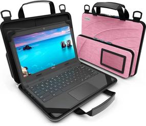 img 4 attached to 🎒 UZBL Always-On Pouch Work-in-Case for 11-11.6 inch Chromebook and Laptops - Optimized for Students, Classrooms, and Business with Pink Fabric and ID Slot