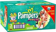 👶 pampers baby dry size 3 diapers - bulk pack of 180 for all-day protection logo