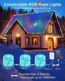 img 2 attached to 🔌 Aloveco Outdoor Rope Lights 49ft - 150 LEDs String Lights - 17 Color Changing Waterproof Connectable Fairy Lights for Christmas, Bedroom, Tree, Patio, Garden, Deck, Fence Decoration