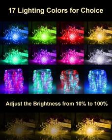 img 3 attached to 🔌 Aloveco Outdoor Rope Lights 49ft - 150 LEDs String Lights - 17 Color Changing Waterproof Connectable Fairy Lights for Christmas, Bedroom, Tree, Patio, Garden, Deck, Fence Decoration