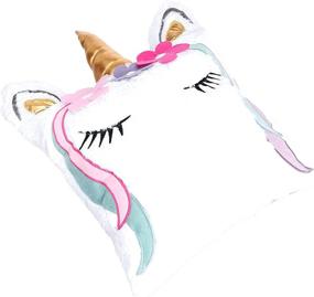 img 3 attached to Enchant your child's room with the Amazon 🦄 Basics Kids Unicorn Kingdom Decorative Pillow – Unicorn Face