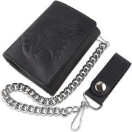 premium tri fold vintage cowhide leather men's accessories: wallets, card cases & money organizers logo