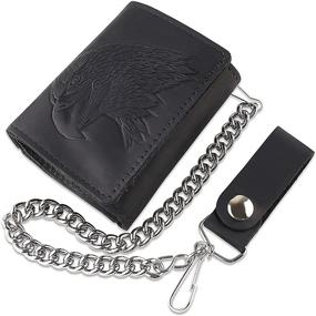 img 4 attached to Premium Tri Fold Vintage Cowhide Leather Men's Accessories: Wallets, Card Cases & Money Organizers