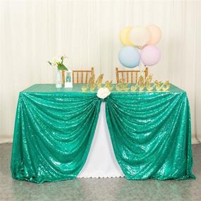 img 3 attached to Green Sequin Tablecloth - 60X102 Inch Rectangle Shape