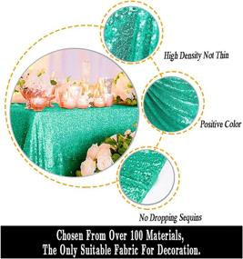 img 2 attached to Green Sequin Tablecloth - 60X102 Inch Rectangle Shape