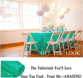 img 1 attached to Green Sequin Tablecloth - 60X102 Inch Rectangle Shape