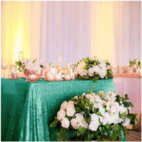 img 4 attached to Green Sequin Tablecloth - 60X102 Inch Rectangle Shape