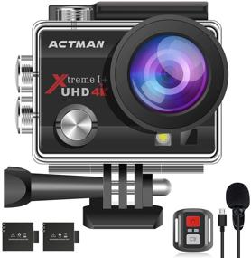 img 4 attached to 📷 4K 20MP Action Camera 30FPS ACTMAN 40M Underwater Waterproof Camera – 2 Batteries, Dual Microphone, Remote Control, Upgraded EIS, WiFi – Sport Cam with Bicycle & Helmet Mounting Accessories Kit