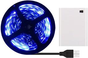 img 4 attached to 🔵 iNextStation Blue LED Strip Light: Battery & USB Powered, Waterproof, Cuttable (200cm)