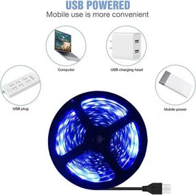 img 3 attached to 🔵 iNextStation Blue LED Strip Light: Battery & USB Powered, Waterproof, Cuttable (200cm)
