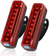 🚴 ovetour rechargeable bike tail light 2 pack - 1200mah, 50 hours runtime, ultra bright led rear light, 5 light modes, ipx5 waterproof (includes 2 usb cables) logo