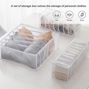 img 3 attached to 📦 Maximize Closet Space with Grid Foldable Underwear Drawer Organizer Divider - White, 3 PCS